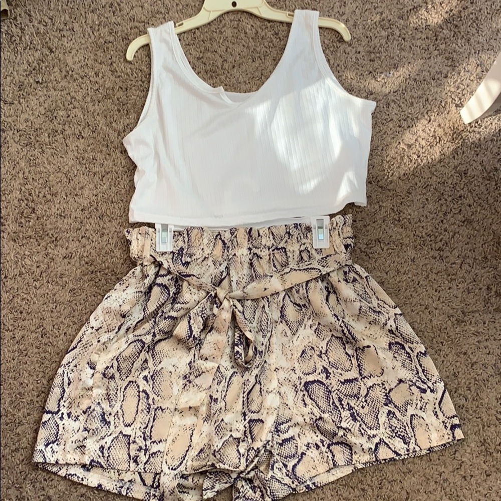Brand new crop top and shorts set